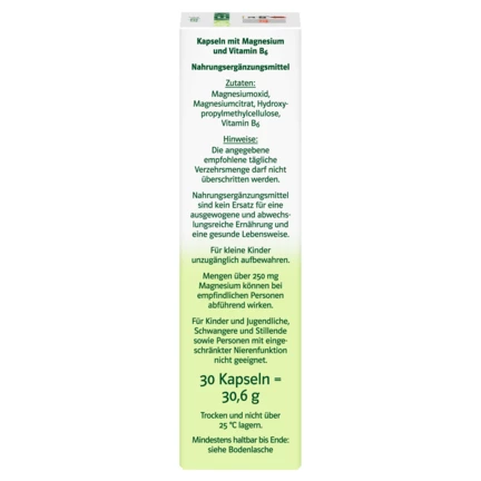 Abbildung der Produktverpackung Doppelherz system MAGNESIUM 400 PUR Seitenansicht rechts
